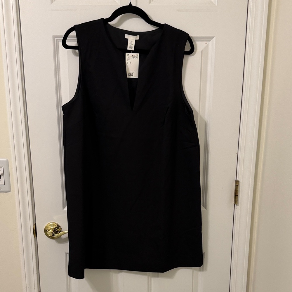 H&M Black Shift Mini Dress Large NWT